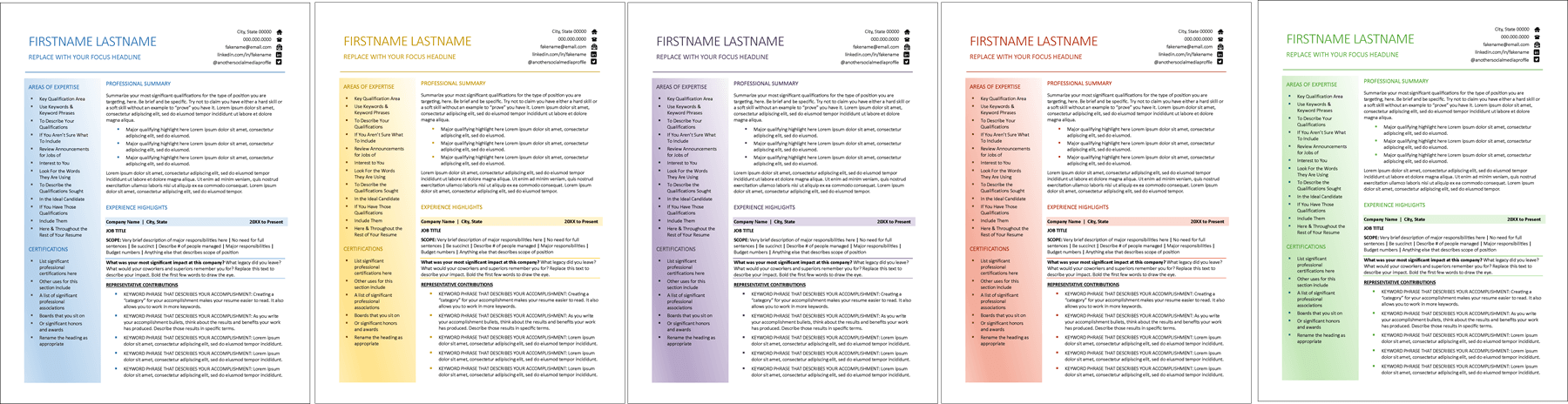Minimalist Design Resume Color Choices