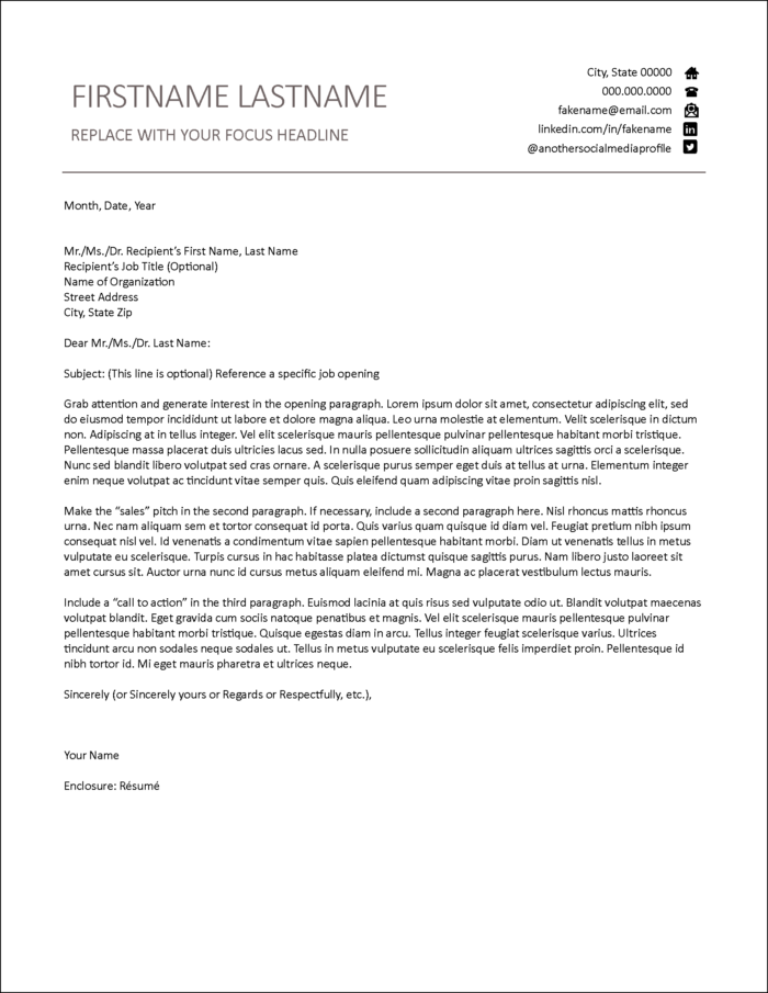 Resumemist Minimalist Design Cover Letter