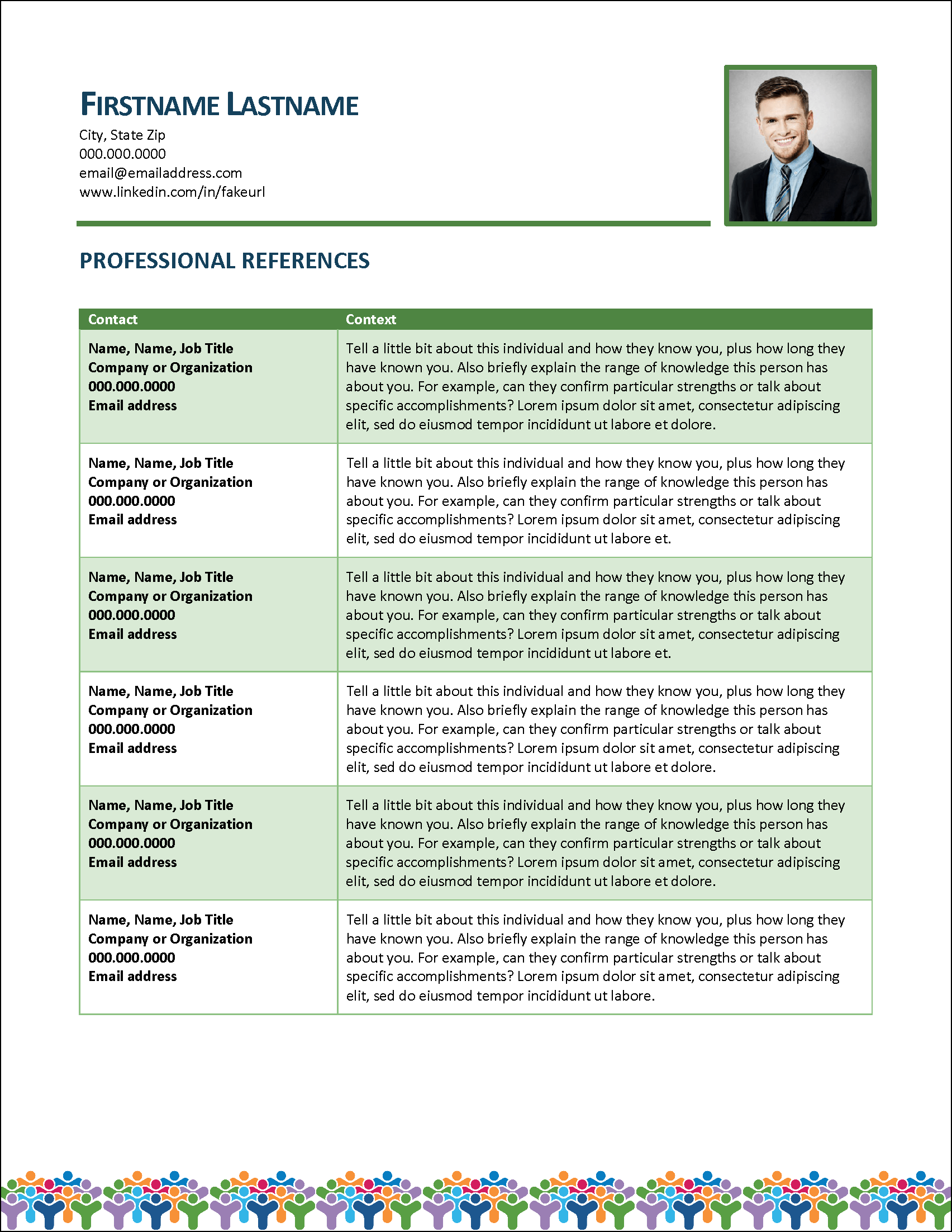 Human Resources References Template