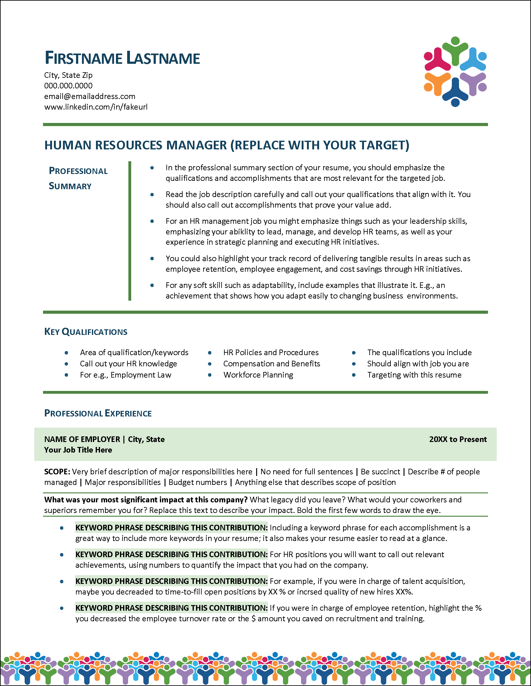 Human Resources Resume Page 1