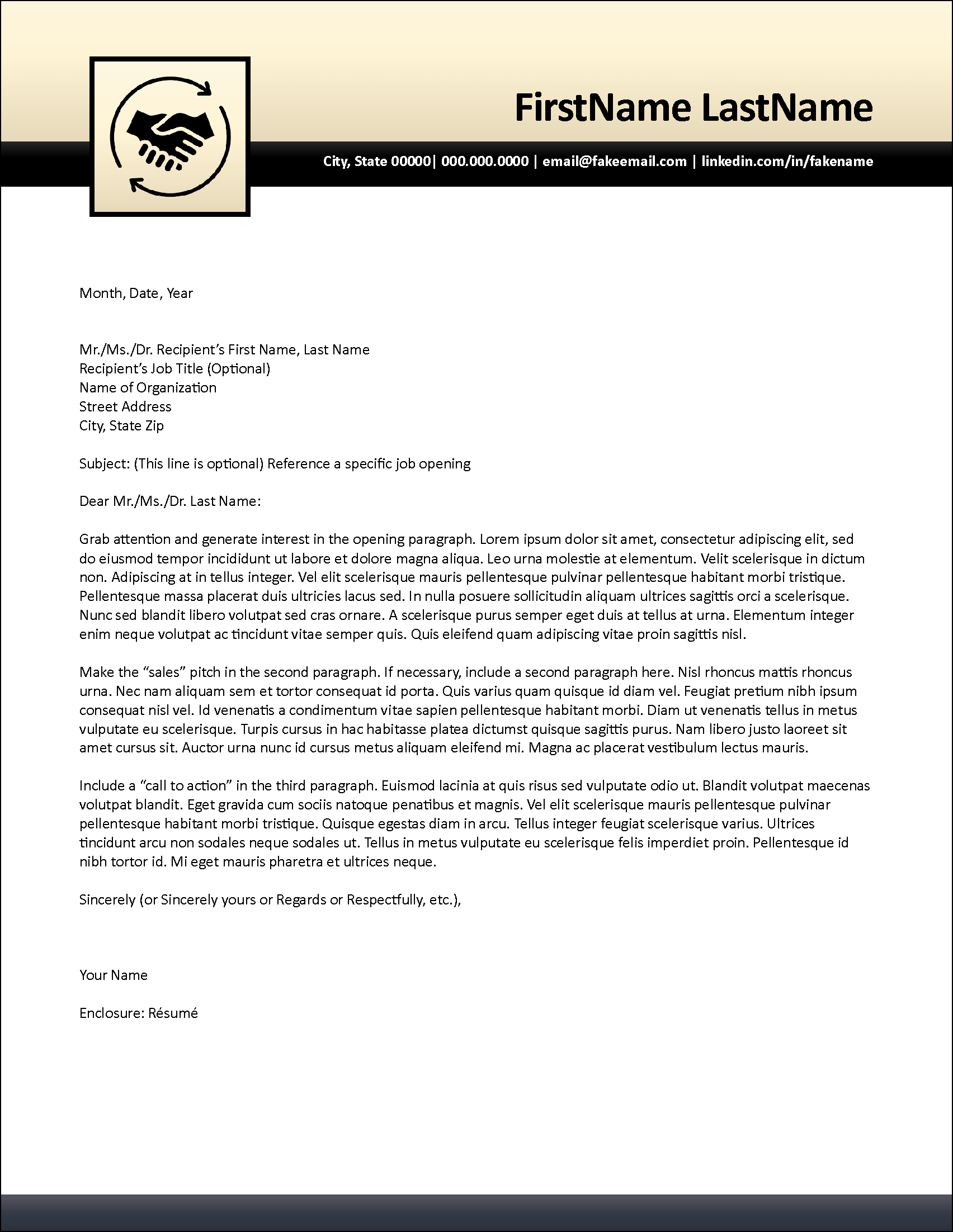Connections Cover Letter