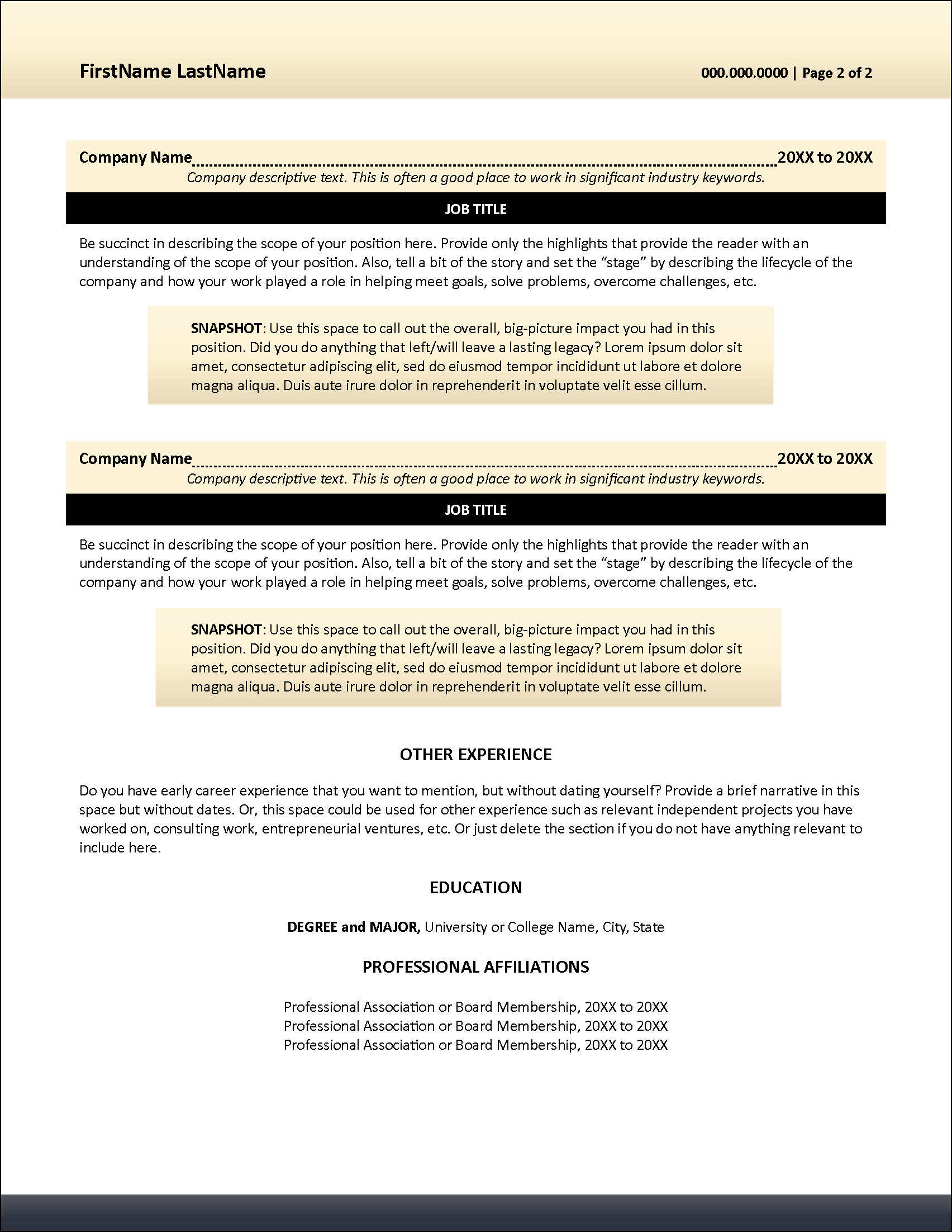 Customer Service Resume Page 2