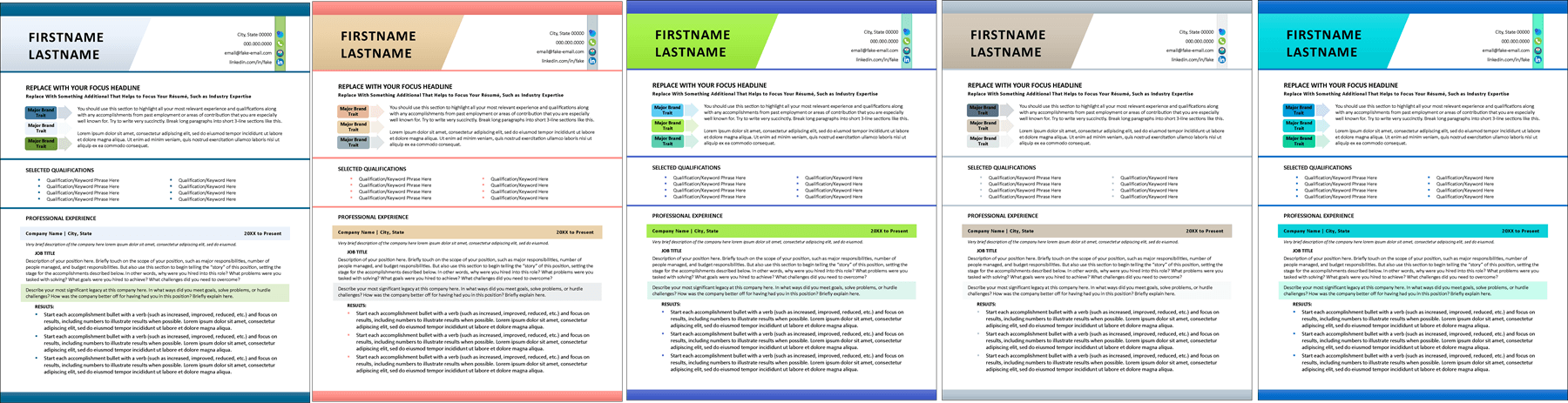 HireHorizon Manager Resume Color Options