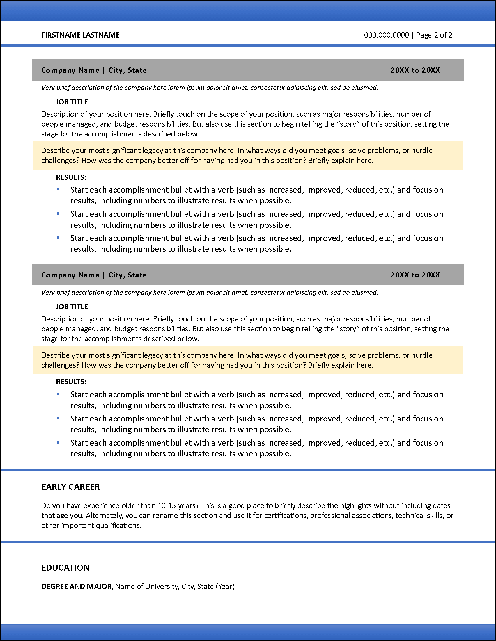 Manager Resume Page 2