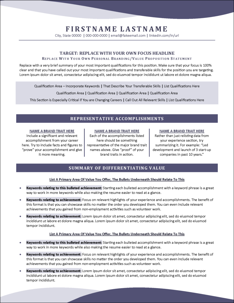 Functional Format Resume Page 1