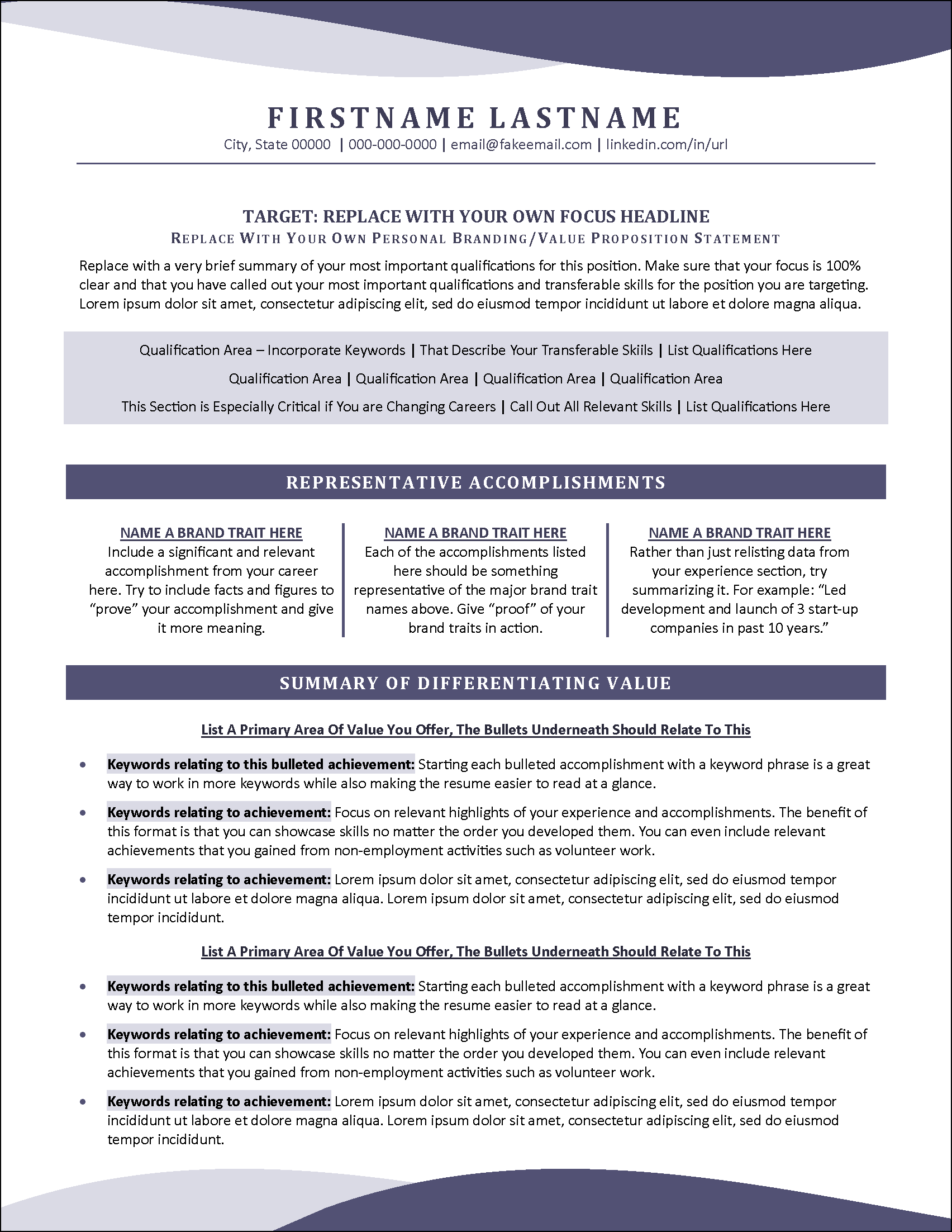 Functional Format Resume Page 1