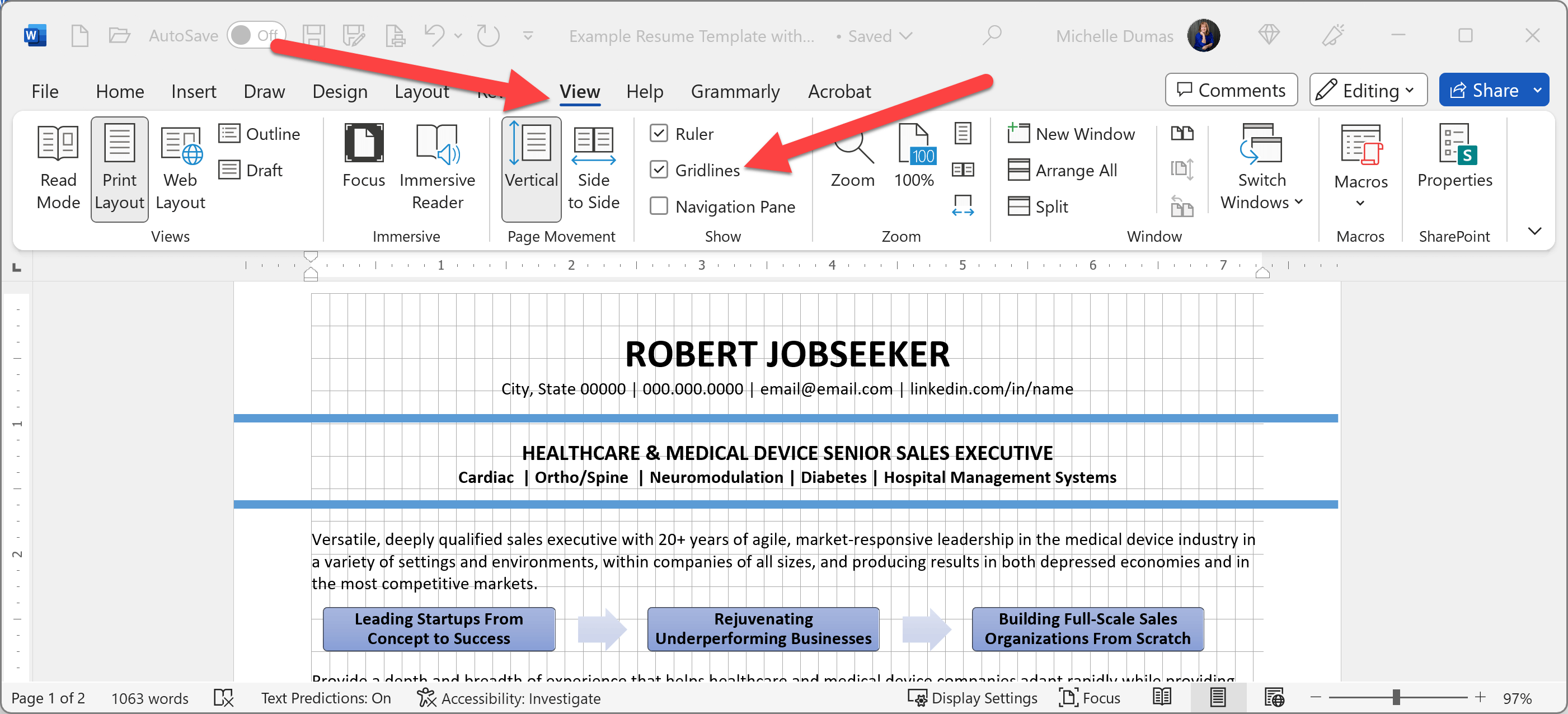 How To Turn on Gridlines in MS Word