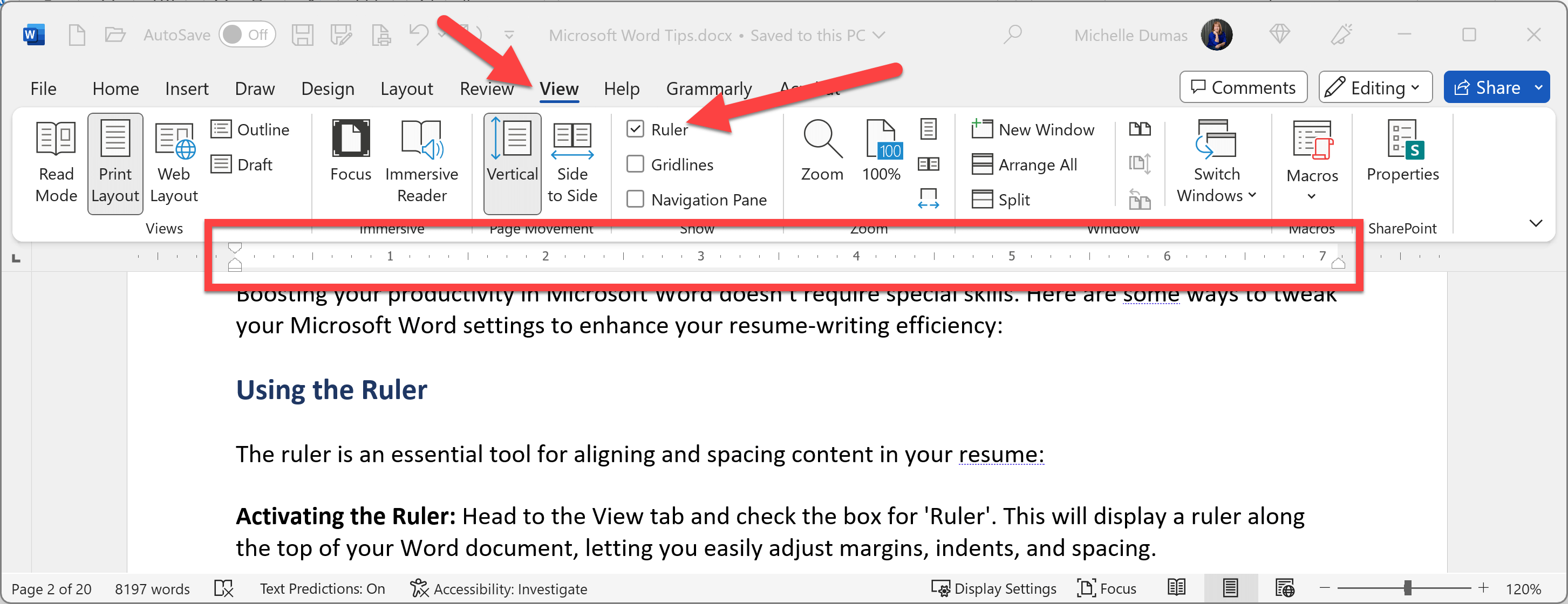 How To Turn on the Ruler in MS Word