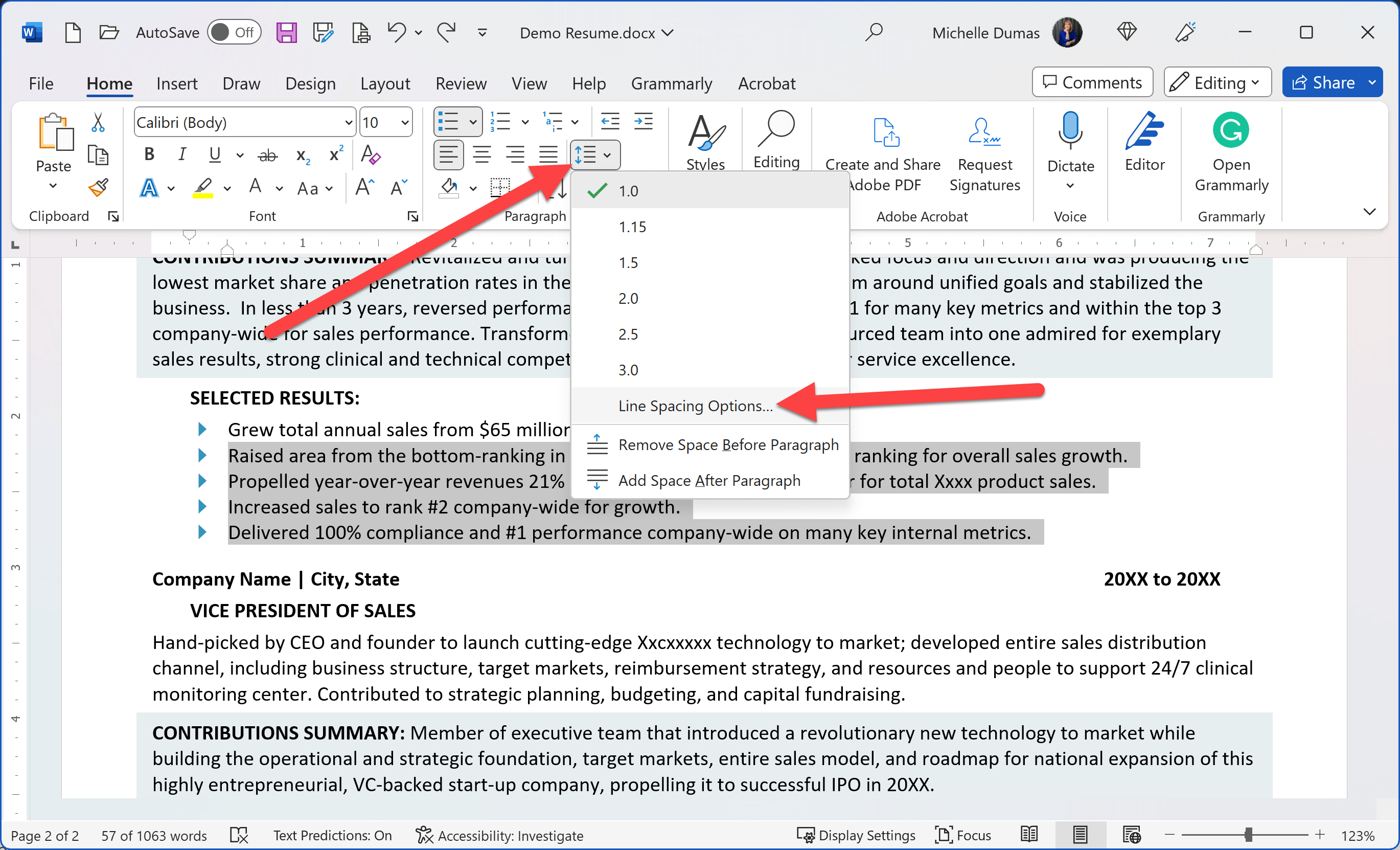 Microsoft Word Tips for Paragraph Spacing in Your Resume