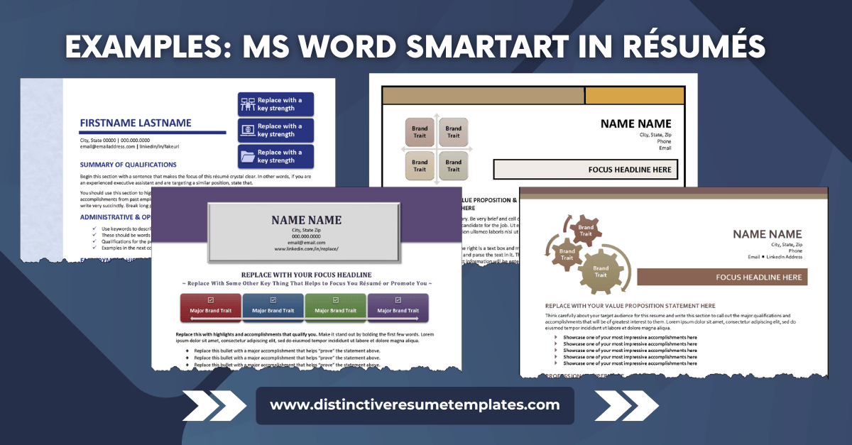 Examples of using word smartart in resumes