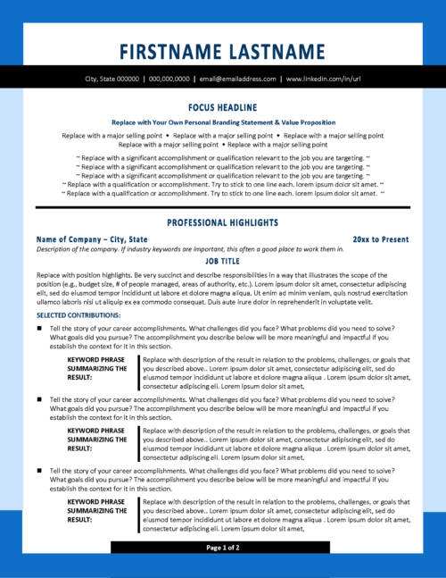 Professional Modern Resume Page 1