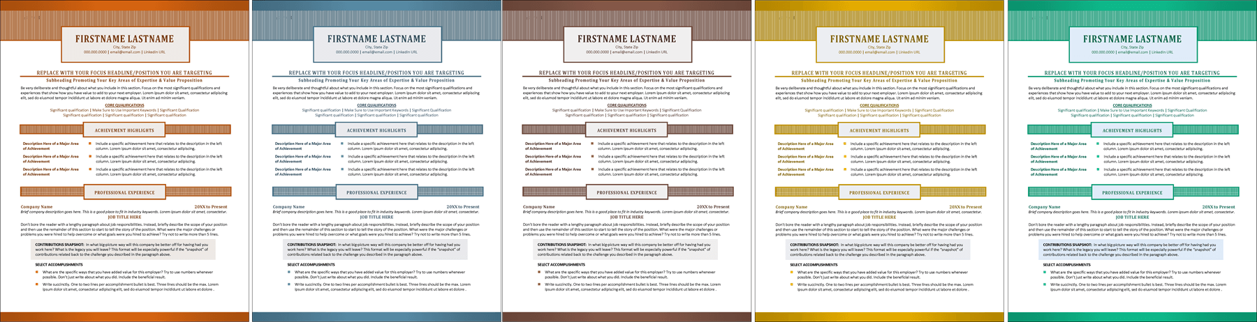 Sophisticated Executive Resume Colors