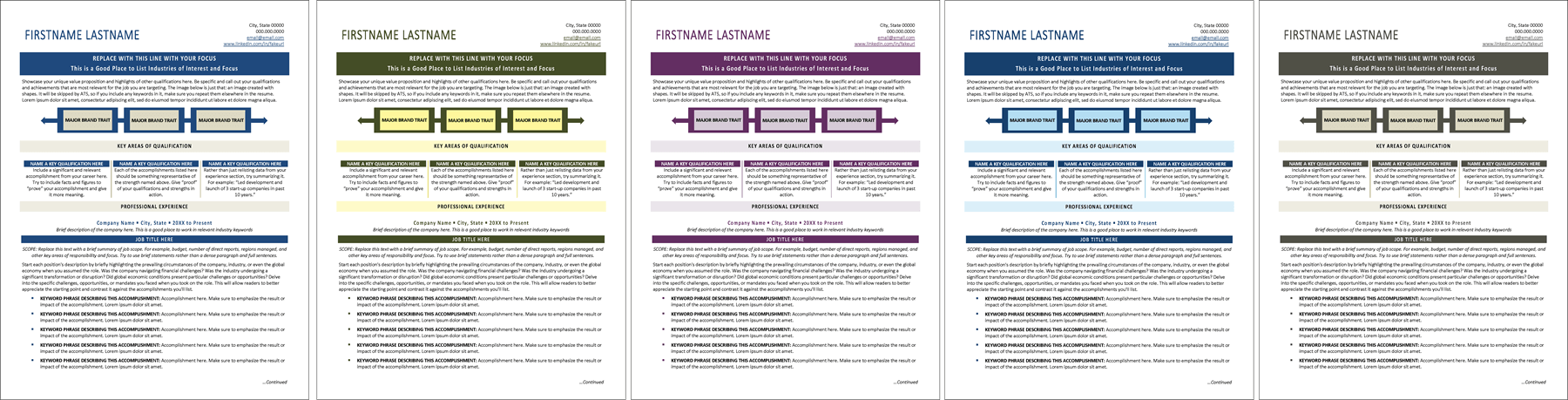 Tailored Resume Colors