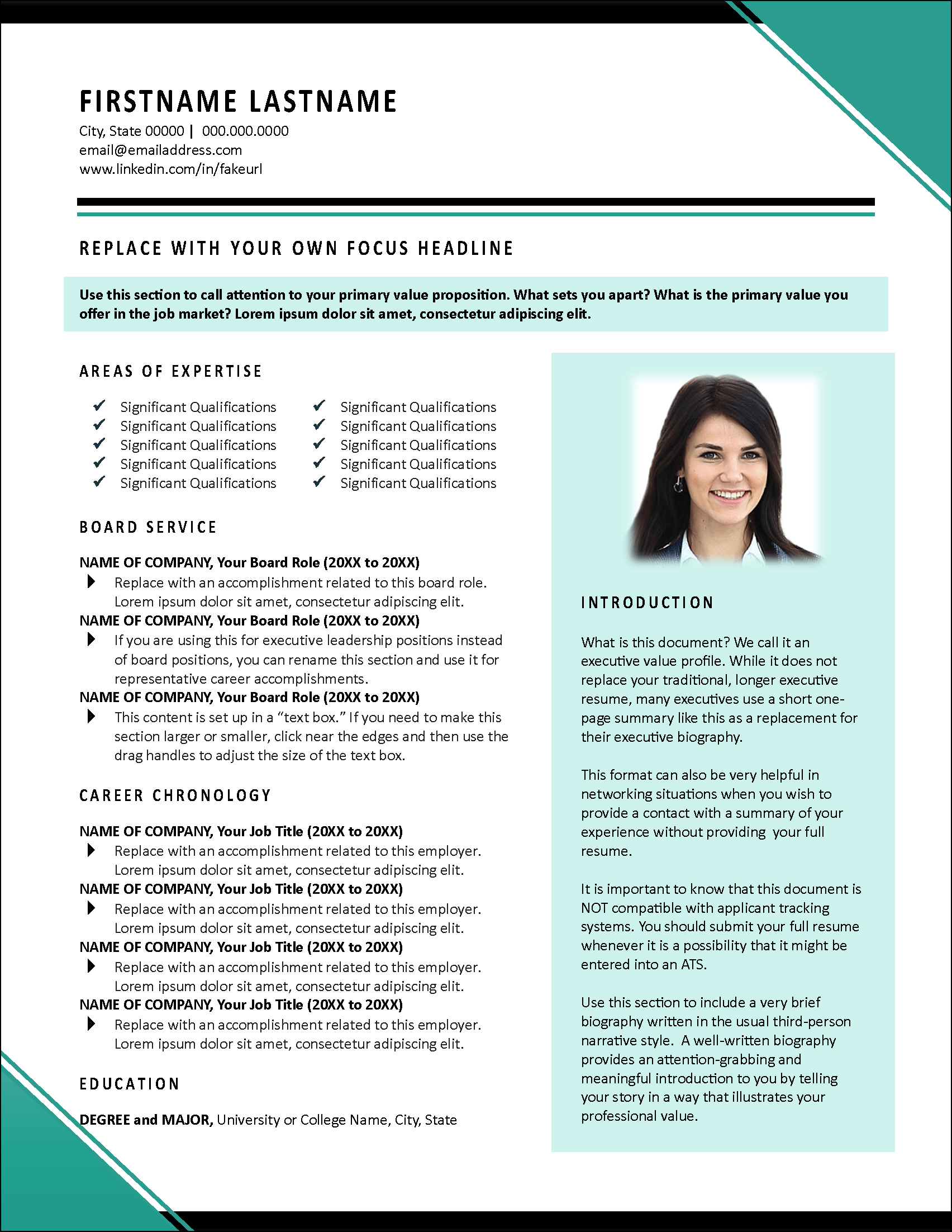 Dynamic Networking Resume