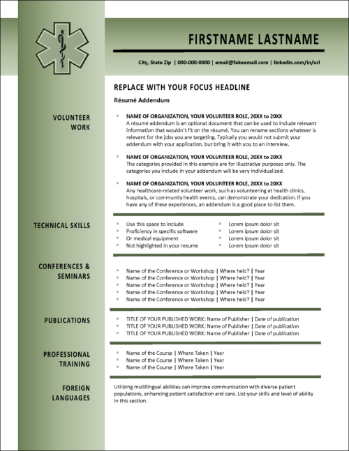 HealthBridge Resume Addendum