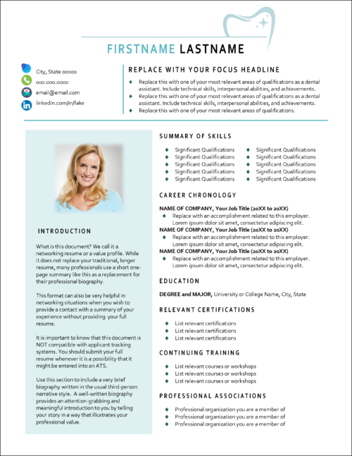 SmileWrite Networking Resume