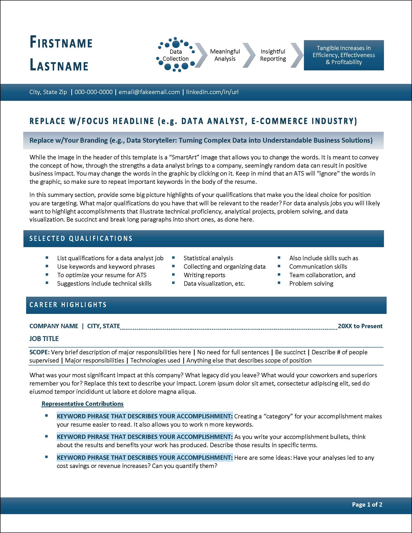 Data Analyst Resume Page 1