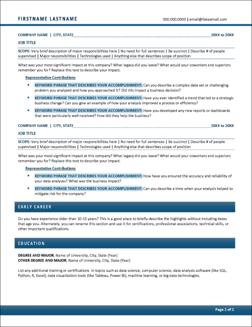 Data Analyst Resume Page 2