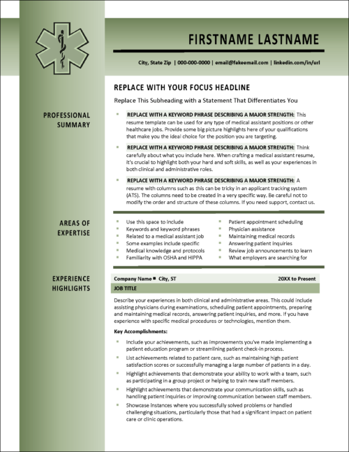 HealthBridge Resume for Medical Assistant Page 1