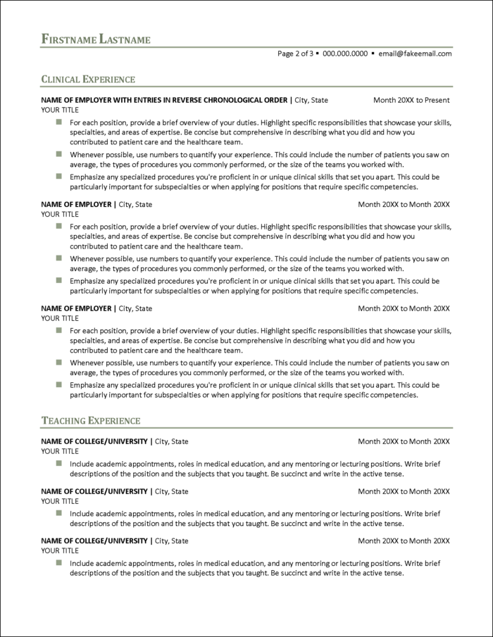 Pro Physician CV Page 2