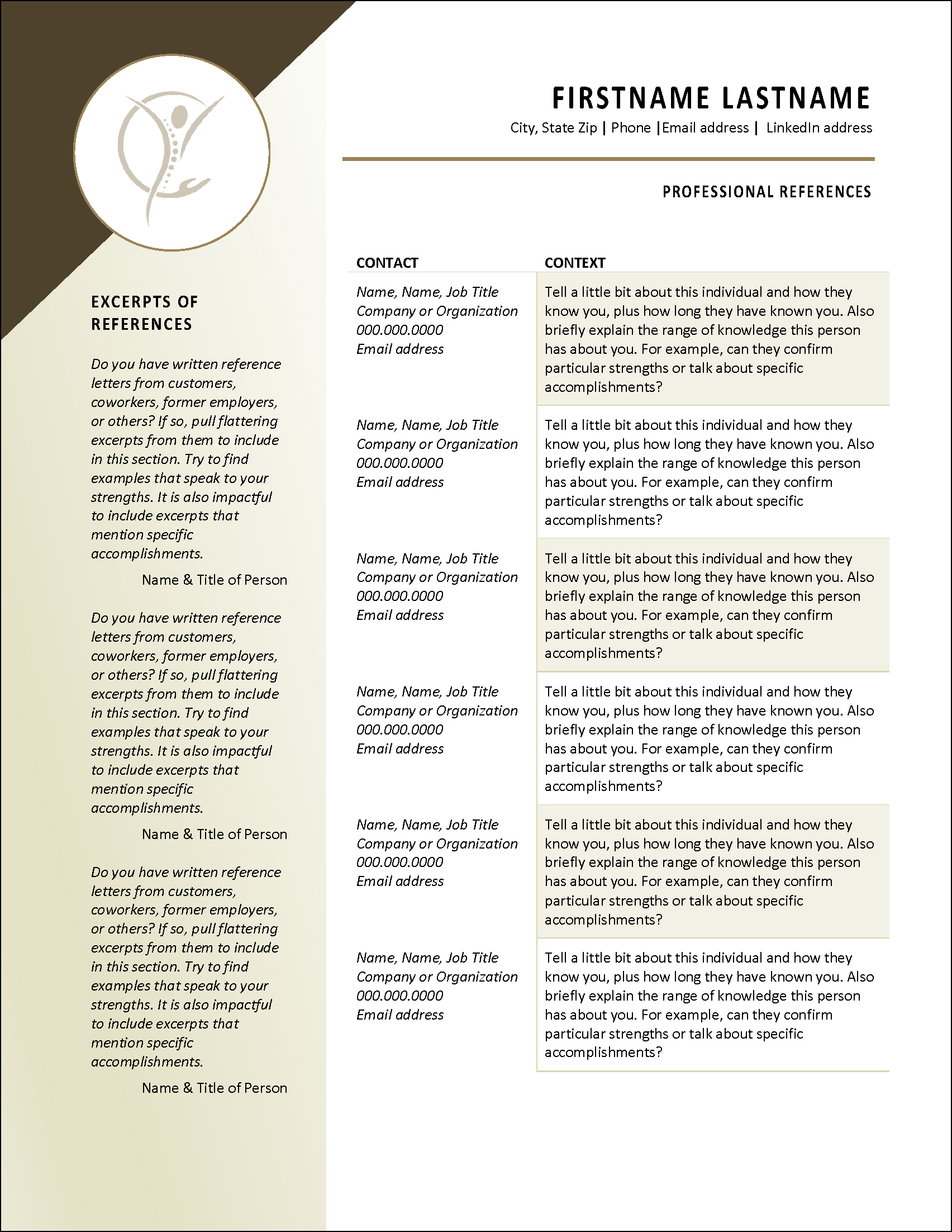 Physical Therapy References Template