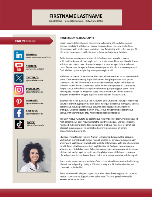 Social Media Manager Biography Template