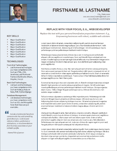 Software Developer Bio Expert Web Developer Resume Template | Distinctive Templates