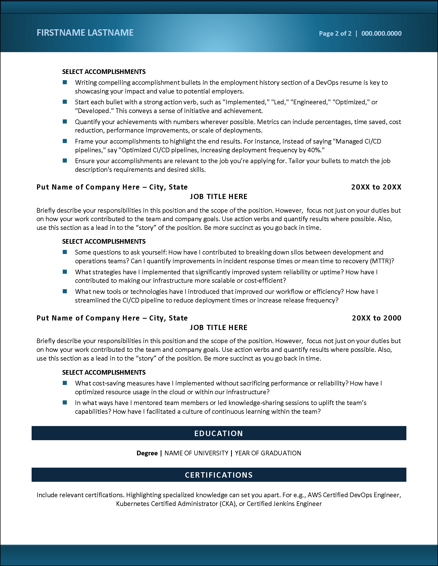 Devops Resume Page 2