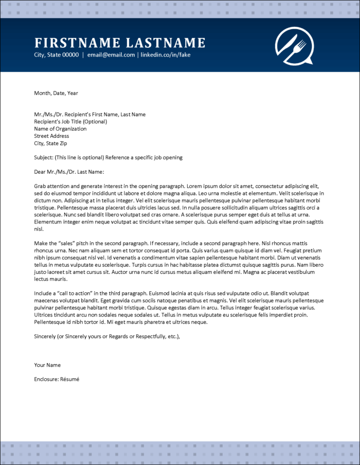 Restaurant Manager Cover Letter Template