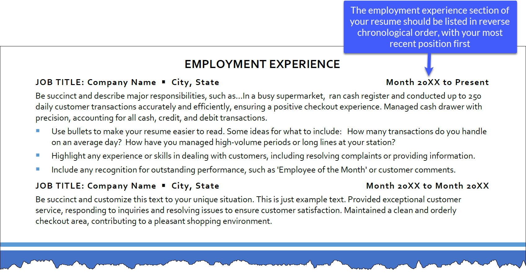 make a chronological resume