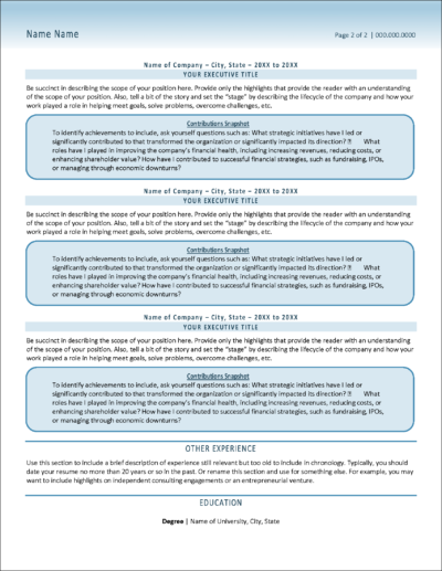 Executive Templates Set for Board - Board Pro Resume Page 2 1 400x517 