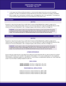 Elite Resume Template for Board - Board Star Resume Page 2 1 232x300 