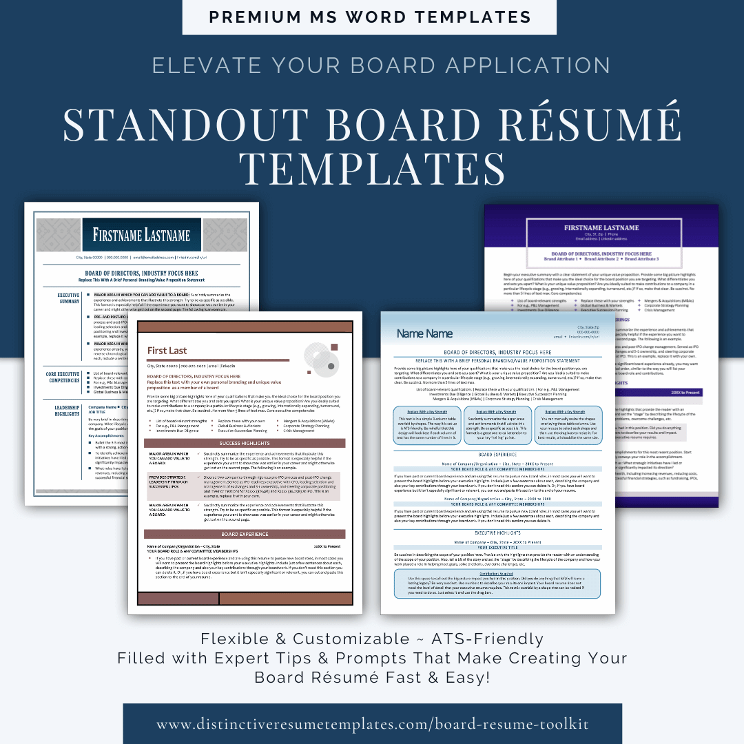 Board Toolkit Coordinating Templates