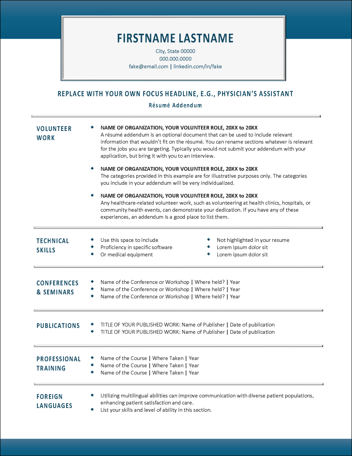 Premium Physician 39 s Assistant Resume - ElitePA Resume Addendum 1200x1552
