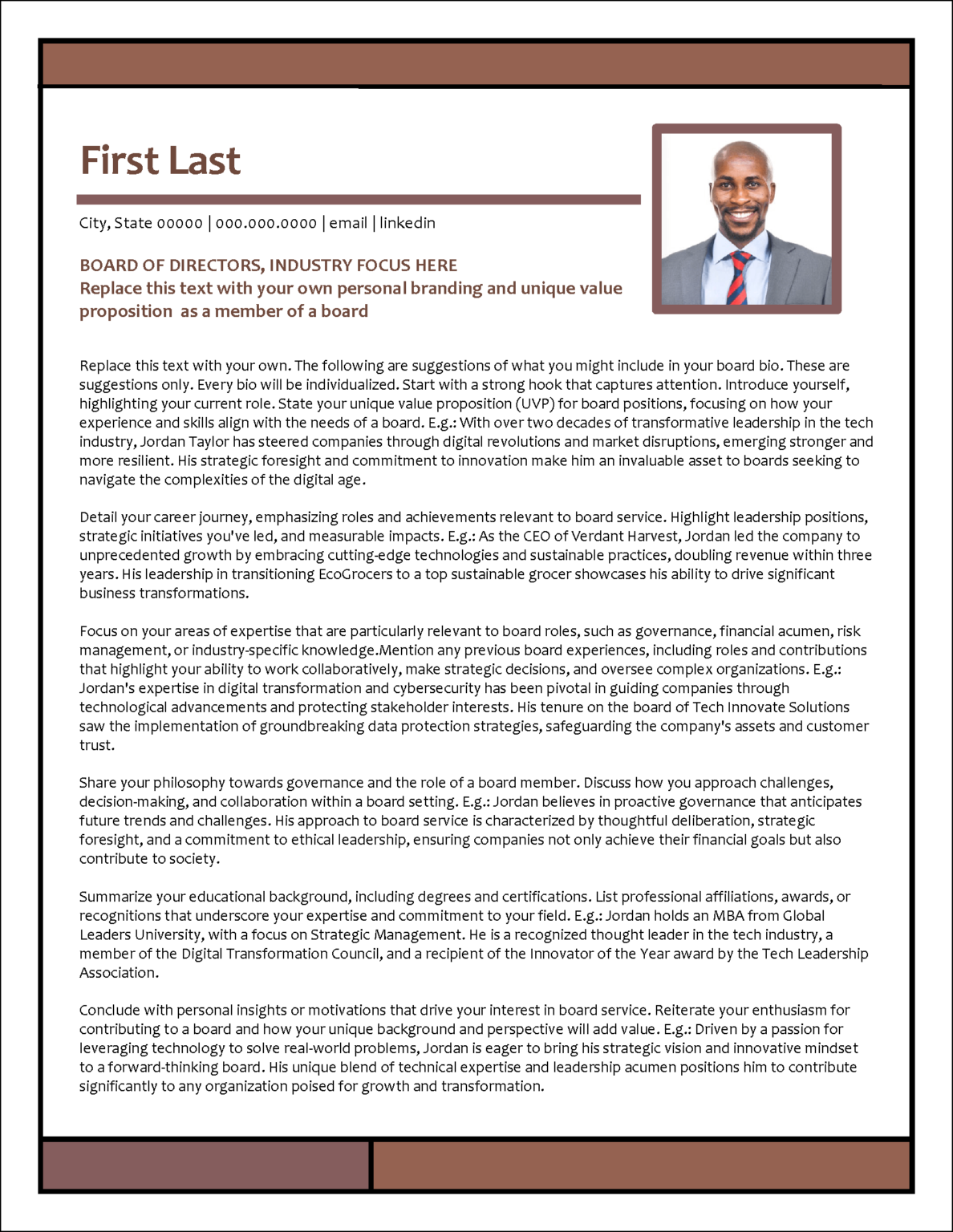 Premium Resume Template for Corporate - OnBoard Biography 1188x1536 