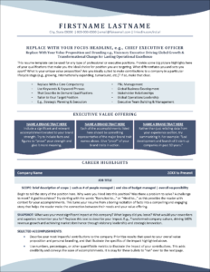 Executive Style Resume Page 1