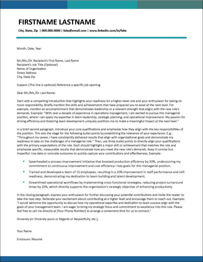 Ambition Awaits Cover Letter