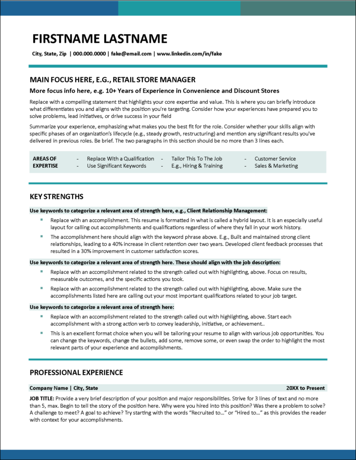 Ambition Awaits Resume Page 1