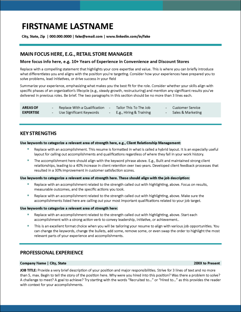 Ambition Awaits Resume Page 1