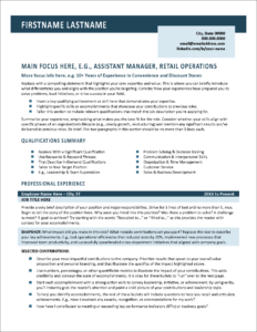 Best Foot Forward Resume Page 1