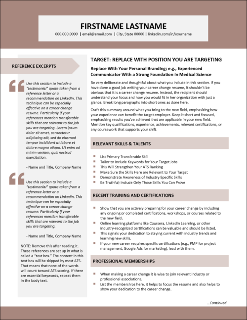 Turning Point Resume Page 1