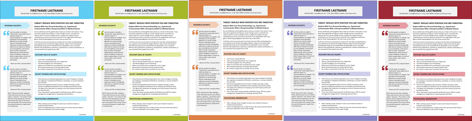 Turning Point Template Collection Color Choices