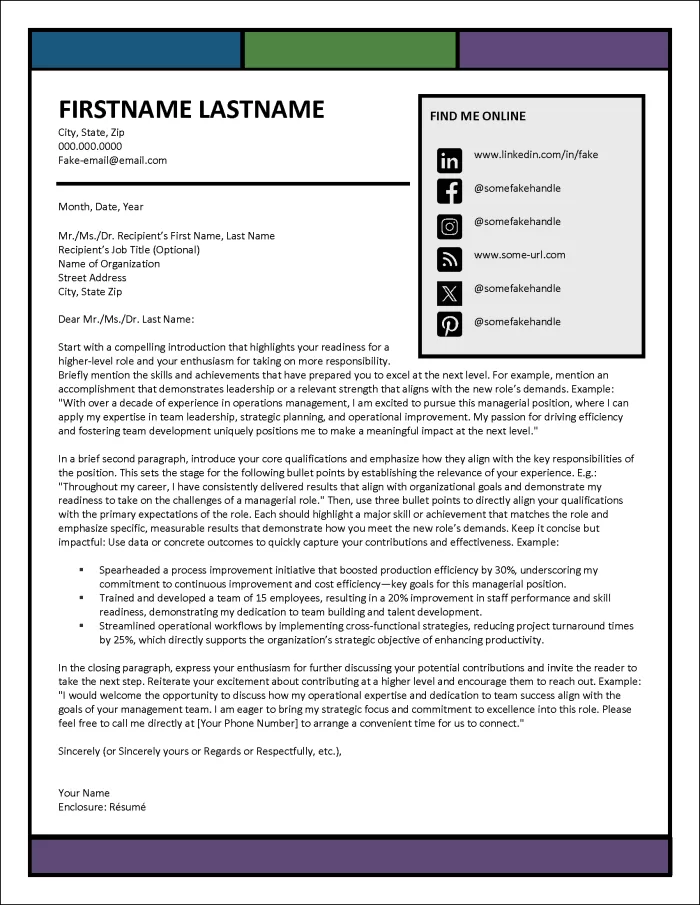 Step Up Cover Letter