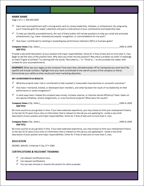 Step Up Resume Page 2