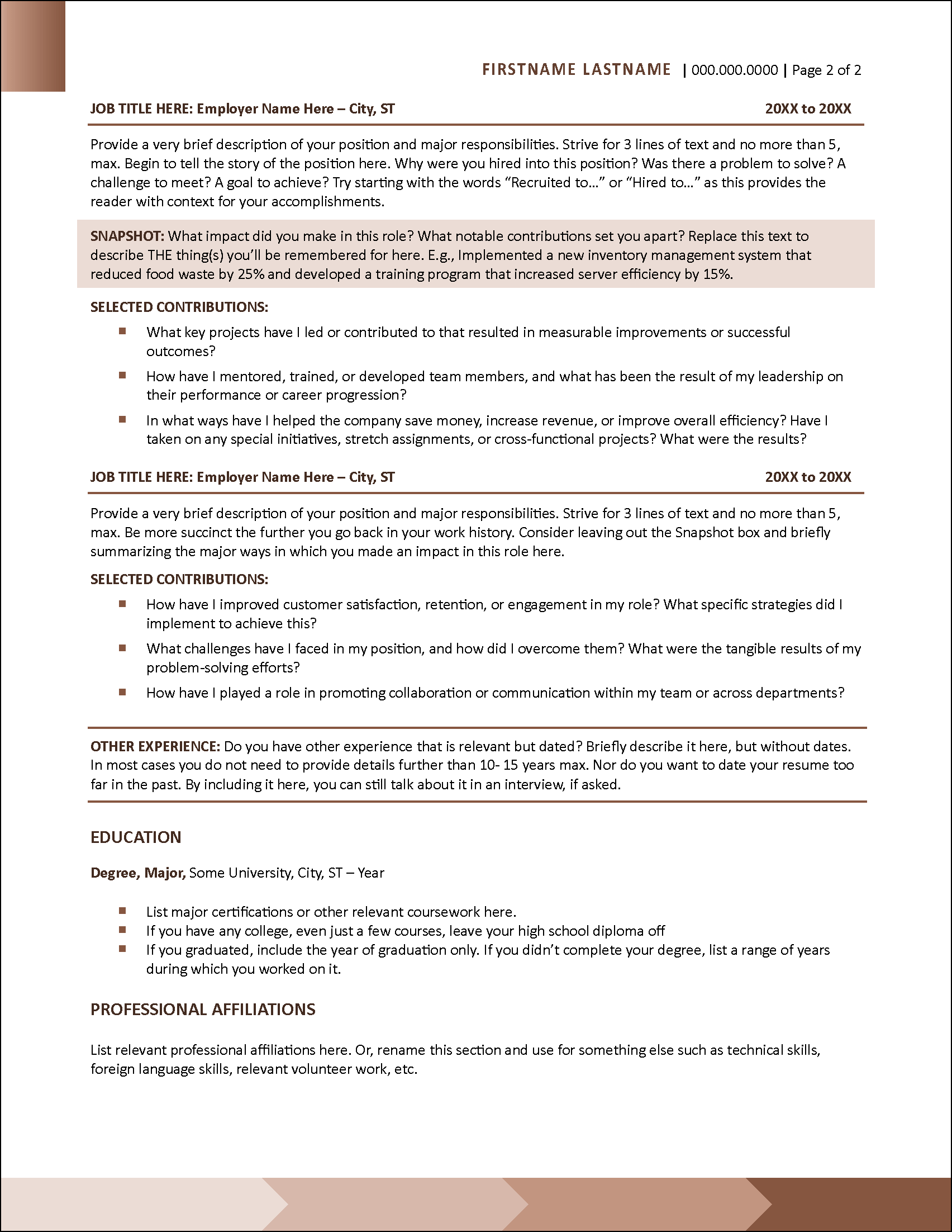 Next Level Resume Page 2