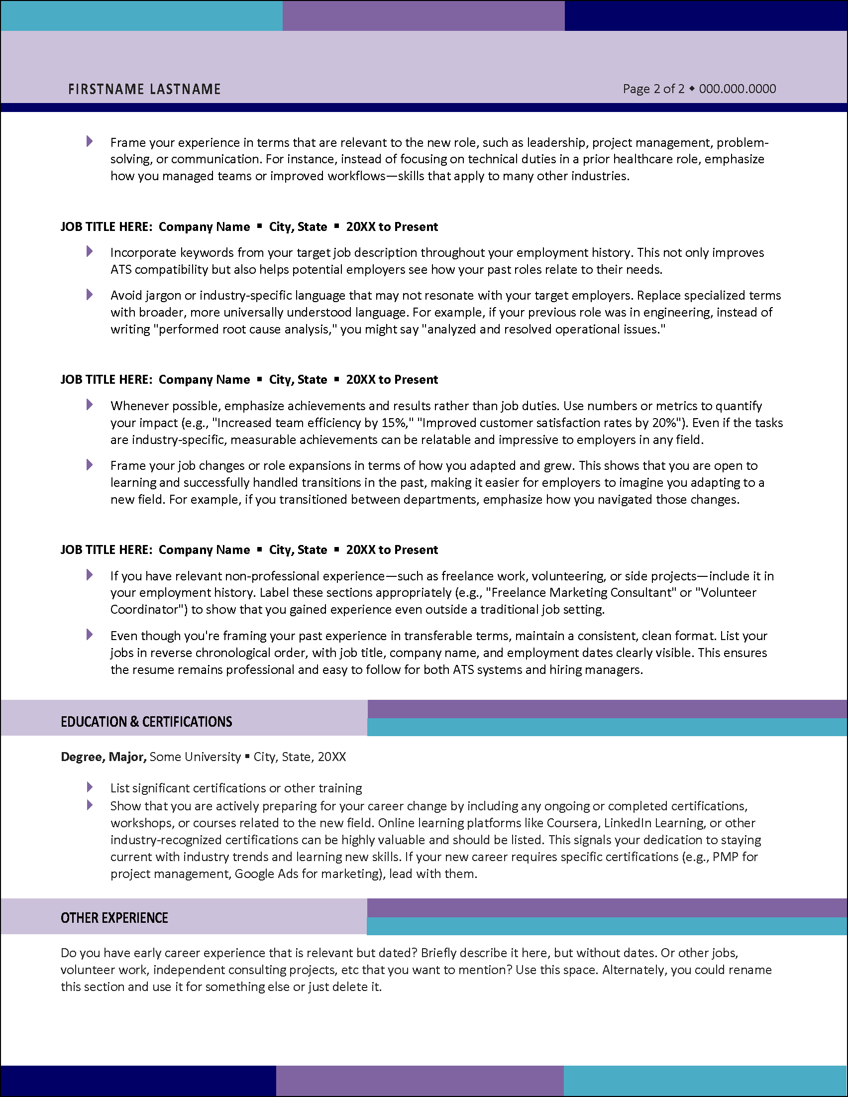 Redefined Resume Page 2