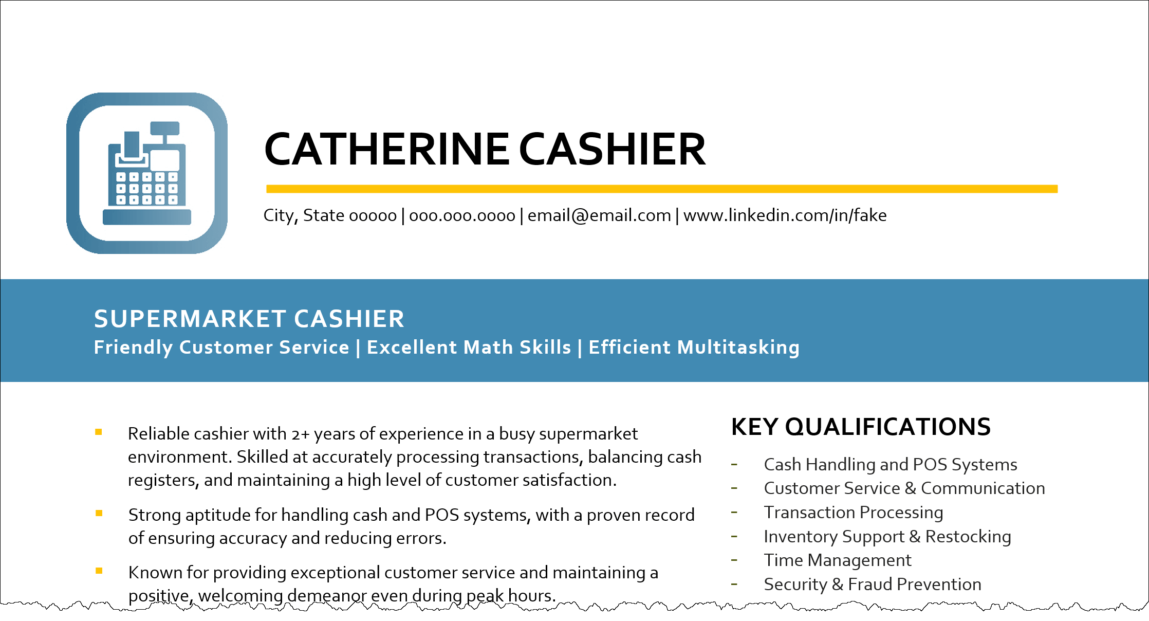 Example Professional Summary for Cashier Resume Example Professional Summary for Cashier Resume