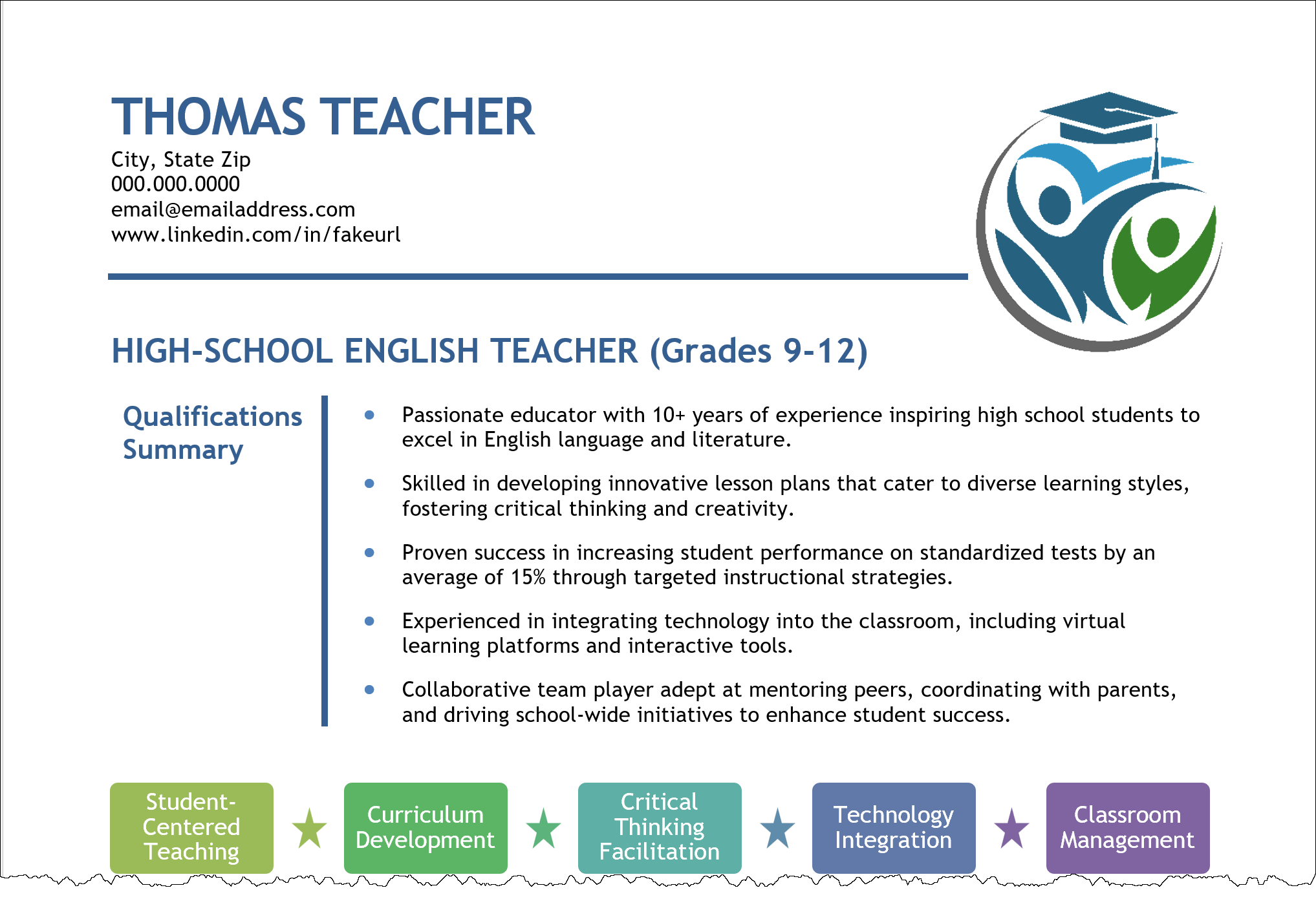Example Professional Summary for Teacher Resume Example Professional Summary for Teacher Resume