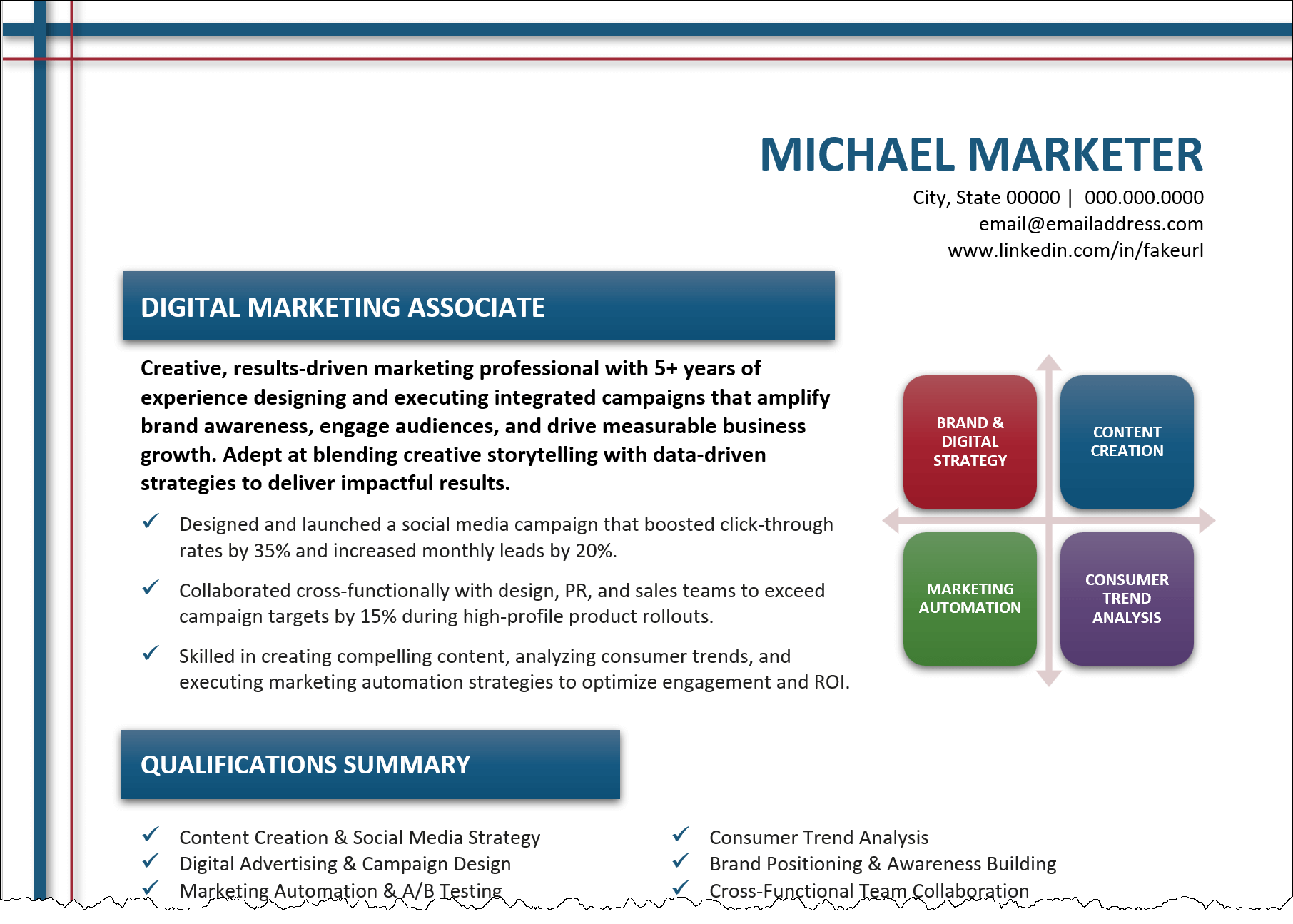 Example Resume Summary for Marketing Example Resume Summary for Marketing