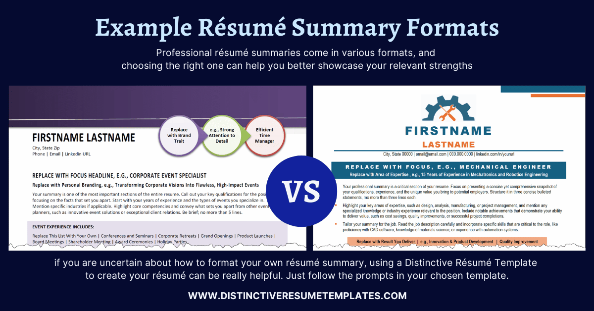 Resume Summary Format Examples from Templates Resume Summary Format Examples from Templates